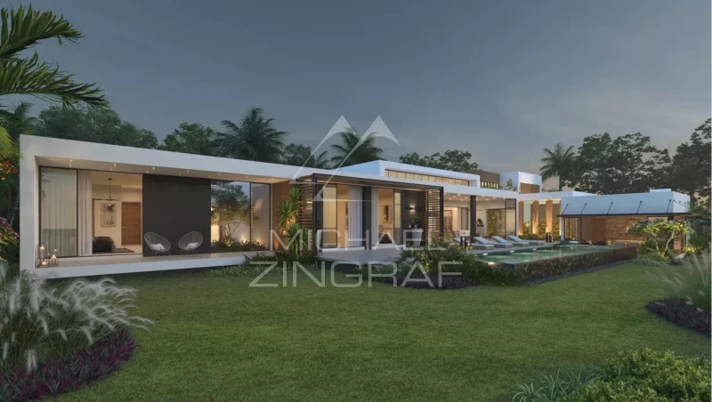 Villa contemporaine avec piscine et vue golf