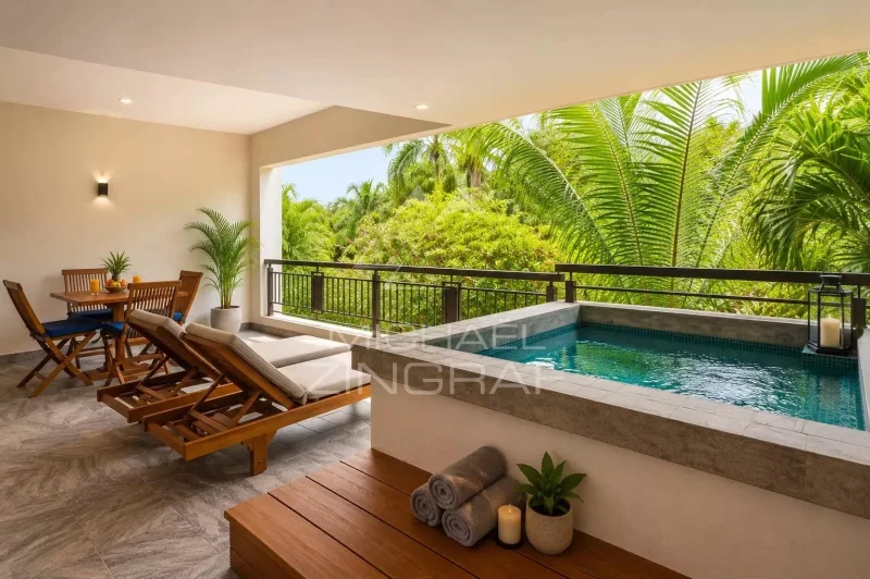 Appartement 2 chambres avec plunge pool privée à Bain Bœuf